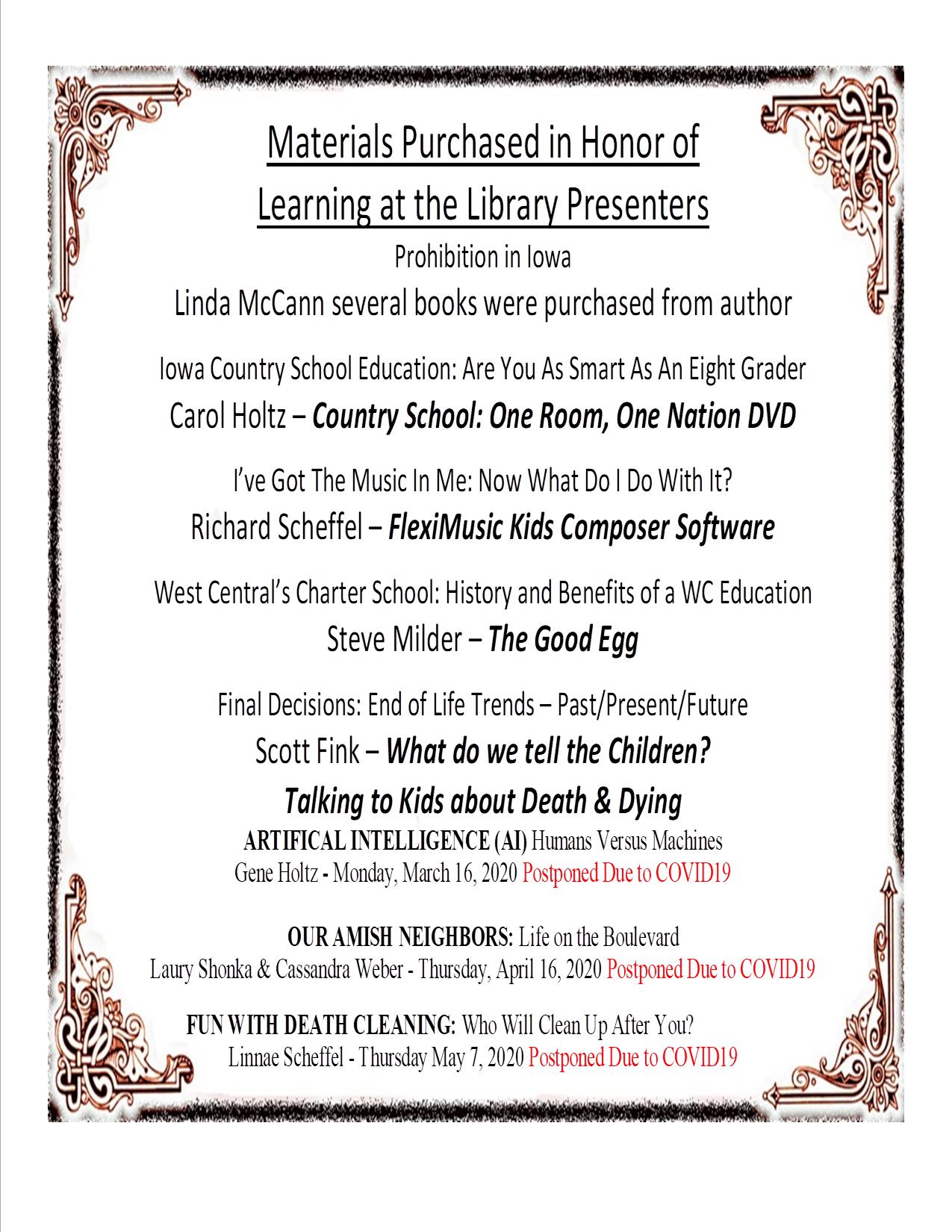 Learning At the Library Maynard Community Library